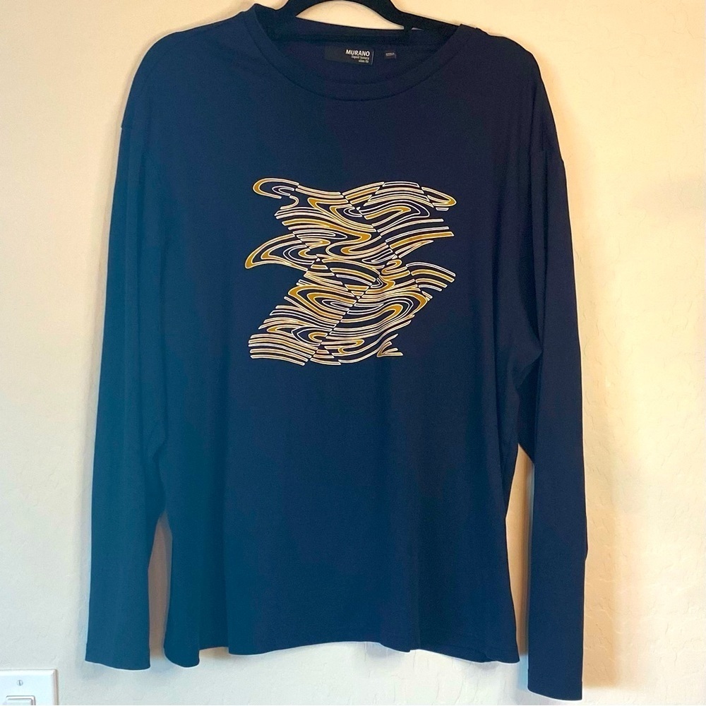 Murano Shirt Mens XXL Blue Long Sleeve Casual Shirt